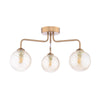 Feya 3 Light Semi-Flush Antique Bronze With Twisted Amber Glass picture of the light design