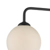 Feya 3 Light Semi Flush Matt Black With Opal Glass close view picture of the opal glass shade