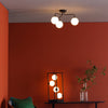 Feya 3 Light Semi Flush Matt Black With Opal Glass life style picture