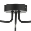 Feya 3 Light Semi Flush Matt Black With Opal Glass close view picture of the fixture