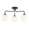 Feya 3 Light Semi Flush Matt Black With Opal Glass picture of the light design