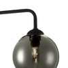 Feya 3 Light Semi Flush Matt Black With Smoked Glass close view picture of the smoked glass shade