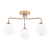 Feya 3 Light Semi Flush Bronze/Opal Glass picture with switched on light