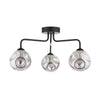 Feya 3 Light Semi Flush Matt Black With Closed Organic Smoked Glass picture of the light design
