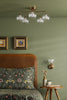 Feya 5 Light Semi Flush Antique Bronze With Clear/Opal Glass perfect for low ceiling rooms