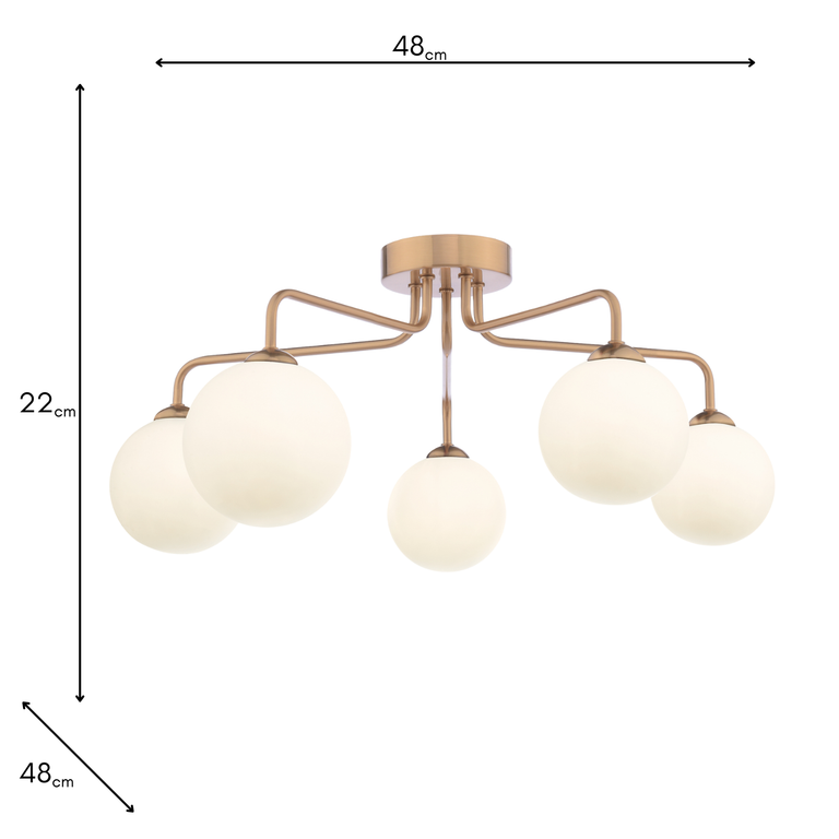 Feya 5 Light Semi-Flush Ceiling Light – Antique Bronze Lighting Home Decor