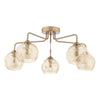 Feya 5 Light Semi Flush Antique Bronze With Organic Amber Glass picture of the light design