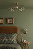 Feya 5 Light Semi Flush Antique Bronze With Organic Amber Glass perfect for low ceiling rooms