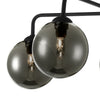 Feya 5 Light Semi Flush Matt Black With Smoked Glass close view picture of the shade