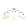 Feya 5 Light Semi Flush Polished Chrome/Opal Glass picture with switched on light
