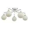 Feya 5 Light Semi Flush Polished Chrome/Opal Glass perfect for low ceiling rooms