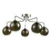 Feya 5 Light Semi Flush Polished Chrome/Smoked Glass perfect for low ceiling rooms