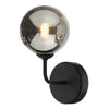 Feya Wall Light Black/Smoked Glass picture with switched on light