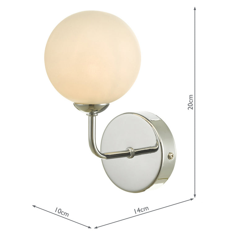 Feya Wall Light Polished Chrome/Opal Glass - Wall Fitting Collection