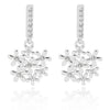 Filigree Circle Flowers Silver Plated Earrings close view picture of the earrings design