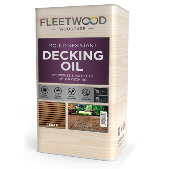 Fleetwood Decking Oil 5L Cedar photo on the white background