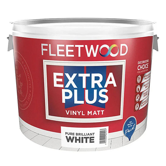 Fleetwood Extra Plus Vinyl Matt 10L Brilliant White photo on the white background