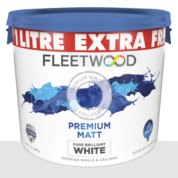 Fleetwood Premium Vinyl Matt Brilliant White 10L photo on the white background