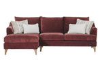 Fletcher Corner Sofa Left Hand Facing in Wine shown from an angle (2)