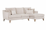 Fletcher right hand facing corner sofa in cream with scatter cushions