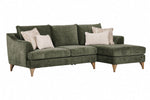 Fletcher Corner Sofa right hand facing in green with piping detail