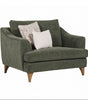 Fletcher Snuggle Chair in Green with scatter cushions