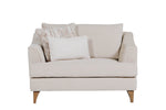Fletcher Snuggle Chair in Cream shown from the side (4)