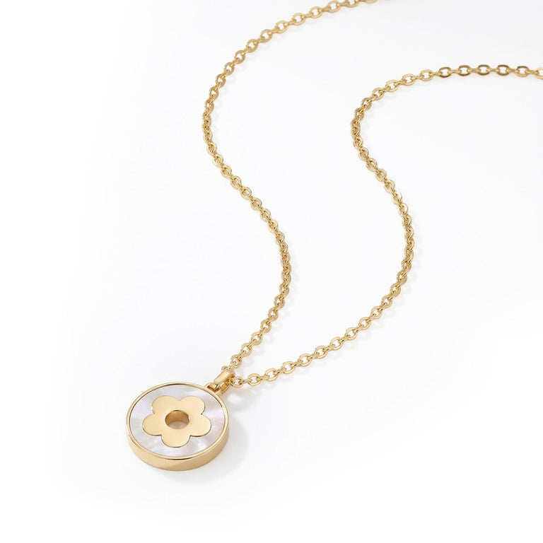 Fleur Disc Pendant Gold