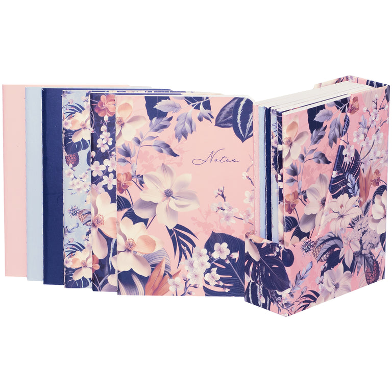 Floral Notebooks A6 Set of 6 - A6 Notebooks Set Giftware Collection