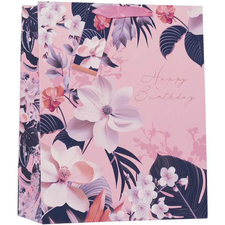 Floral Happy Birthday Gift Bag Large - Perfect Gift Bag for Women