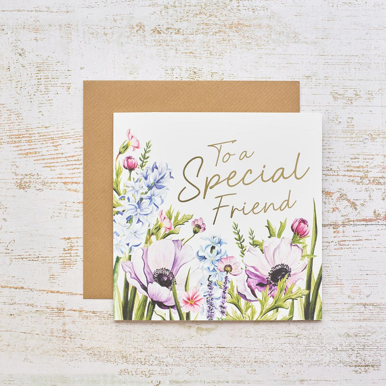 Floral Serenade Special Friend Card with Gold Foil
