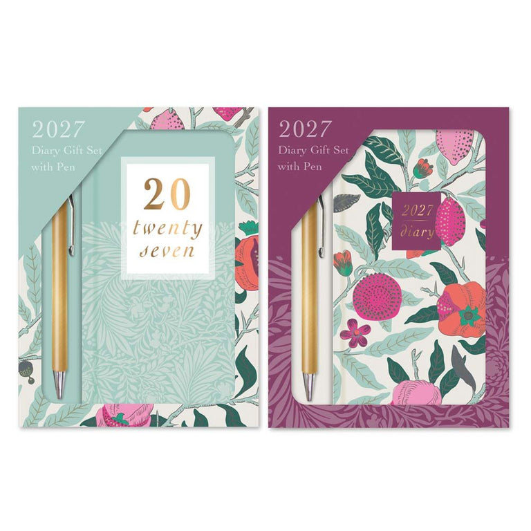 Floral Slim Week to View Diary and Pen Gift Set