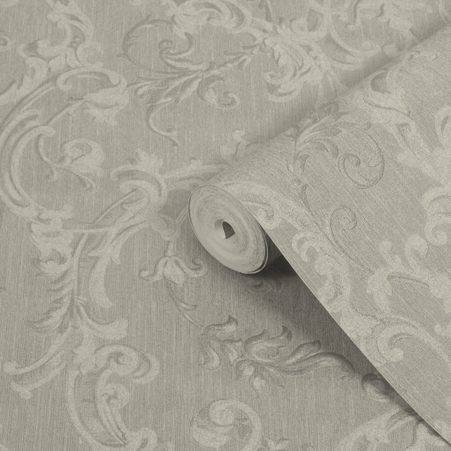 Boutique Florentine Wallpaper Laurel - Botanic Floral Scroll Wall Covering