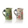 Flourish & Foliage Stoneware Jug with Flower Handle another angle