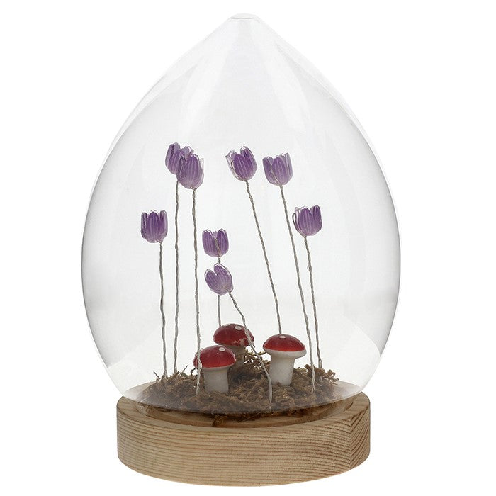 Flower Dell LED Egg Large Lilac - Floral Dome Homeware Lighting