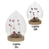 Flower Dell LED Egg Large Lilac picture that compare light on and off
