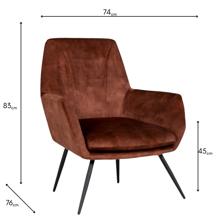 Flynn Accent Chair Rust - Occasional Living Room Chair