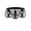 Foley 3 Light Flush Matt Black With Closed Organic Smoked Glass picture on the white background