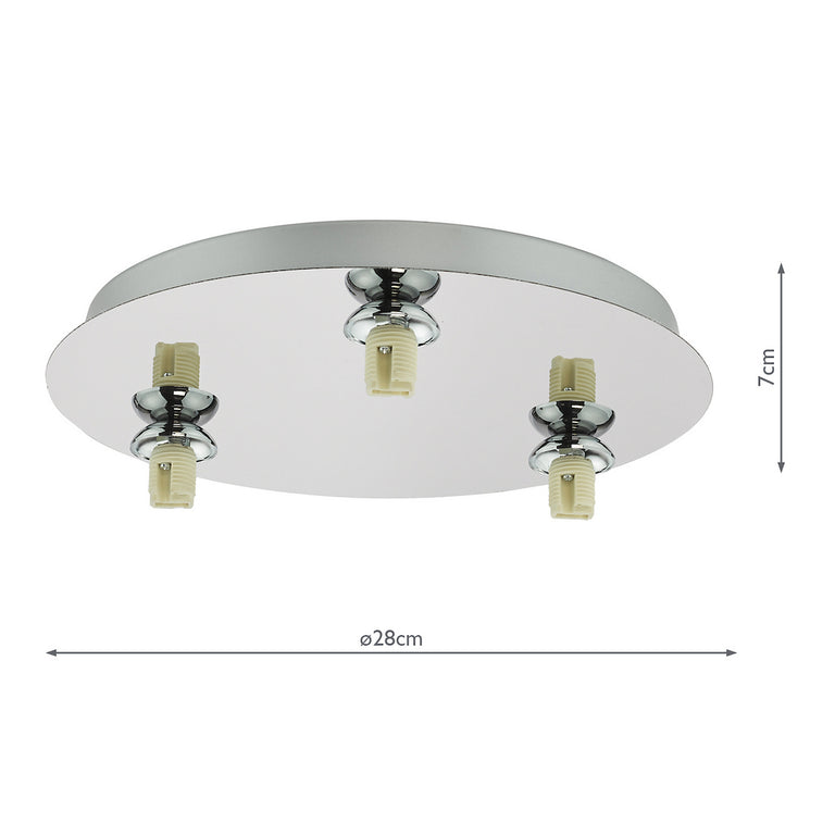 Foley 3 Light Flush Lighting – Chrome Ceiling Light Fitting