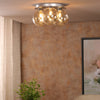 Foley 3 Light Flush Polished Chrome With Twisted Amber Glass life style picture