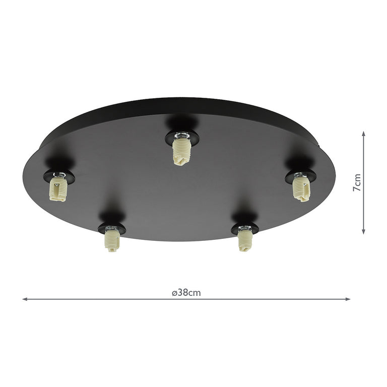 Foley 5 Light Black Flush Lighting Ceiling Fitting