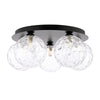 Foley 5 Light Flush Matt Black With Clear Dimpled Glass flush mount ceiling light with glass shades