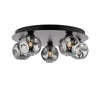 Foley 5 Light Flush Matt Black With Closed Organic Smoked Glass picture with turned on light