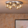 Foley 5 Light Flush Polished Chrome With Closed Organic Amber Glass life style picture