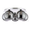 Foley 5 Light Flush Polished Chrome With Smoked Dimpled Glass picture of the light modern design