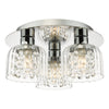 Forseti 3 Light Bathroom Flush Light Polished Chrome and Glass IP44 picture on the white background