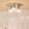Forseti 3 Light Bathroom Flush Light Polished Chrome and Glass IP44 life style picture