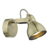 Fothergill Single Wall Spotlight Antique Brass picture with switched on light