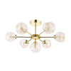 Cohen 7 Light Semi Flush Polished Gold With Closed Organic Amber Glass modern lighting