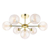 Cohen 7 Light Semi Flush Polished Gold With Twisted Amber Glass picture on the white background